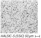 HALSIC-S无压烧结SSIC SIC微观结构，孔隙率和孔隙性孔隙分布。